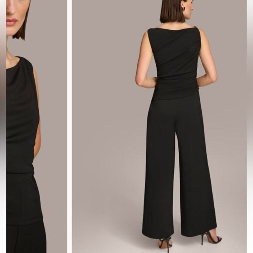 DONNA KARAN‎ NEW YORK nwt $169 hardware strap wide-leg pants jumpsuit 2 XS - Picture 12 of 12